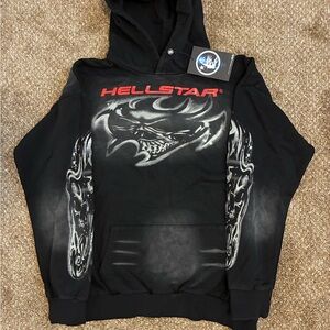 Hellstar Black Graphic Hoodie for Men